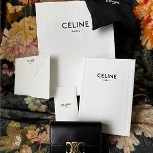 Celine Black Leather Wallet